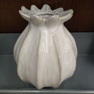 Organic POPPY White Ceramic Flower Vase NEW